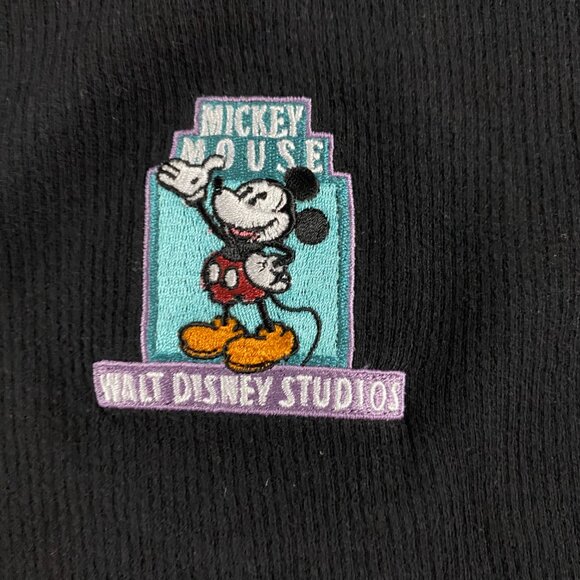 NWT Vintage Walt Disney Studios Polo Shirt Men's XL Mickey Mouse Black Mesh - Picture 3 of 9